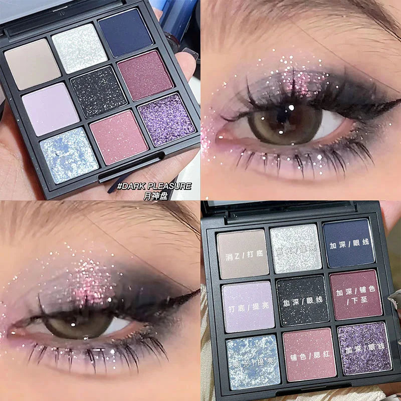 Paleta de Sombras Smoky Eye - 9 Cores Profissionais para um Look Punk e Sofisticado