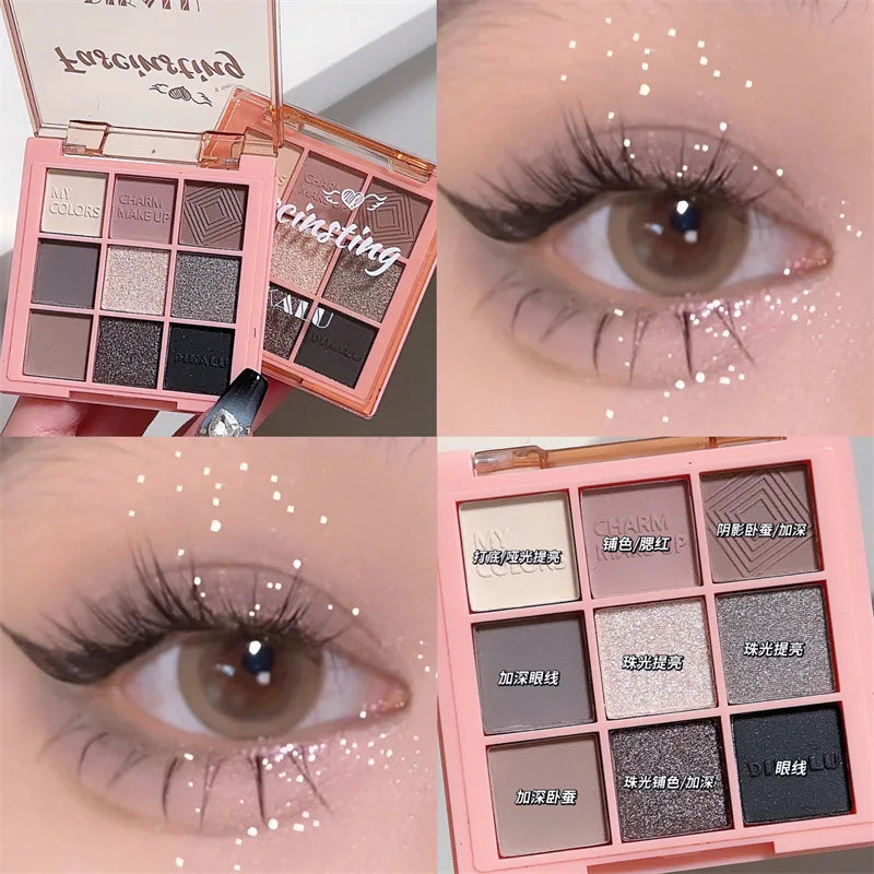 Paleta de Sombras Smoky Eye - 9 Cores Profissionais para um Look Punk e Sofisticado