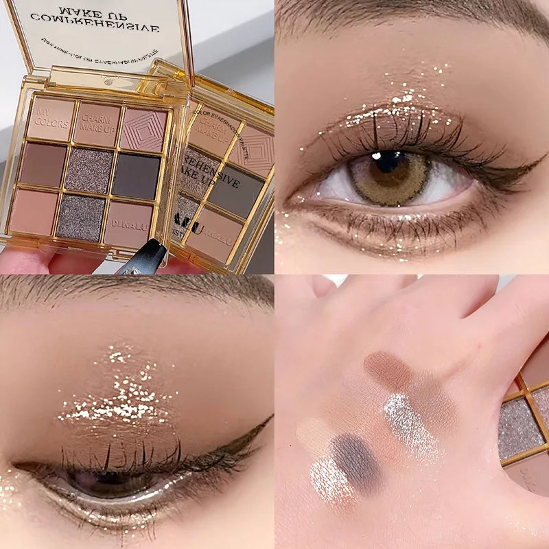 Paleta de Sombras Smoky Eye - 9 Cores Profissionais para um Look Punk e Sofisticado