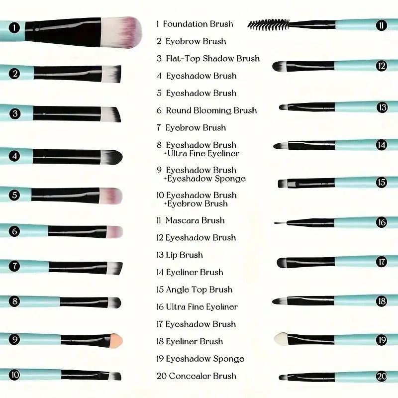 Kit de Pincéis RONSLORE - 20 Peças para Maquiagem Profissional