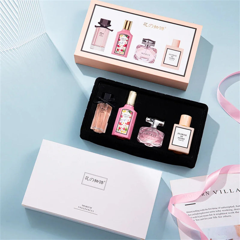 Caixa de Presente Floral - Conjunto de Perfumes e Bálsamos Aromáticos