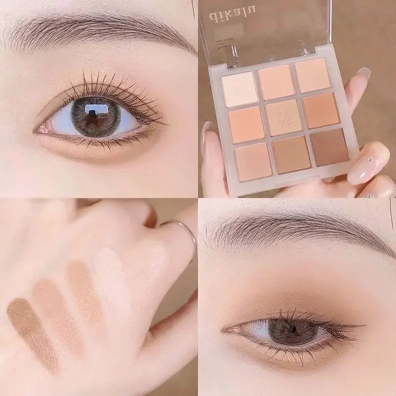 Paleta de Sombras Brilhantes - 9 Cores Peroladas e Encantadoras